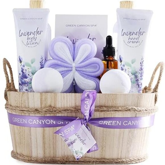 Spa Gift Baskets for Women 11pcs Lavender Bath Gift Sets with Body Lotion - Picture 1 of 5